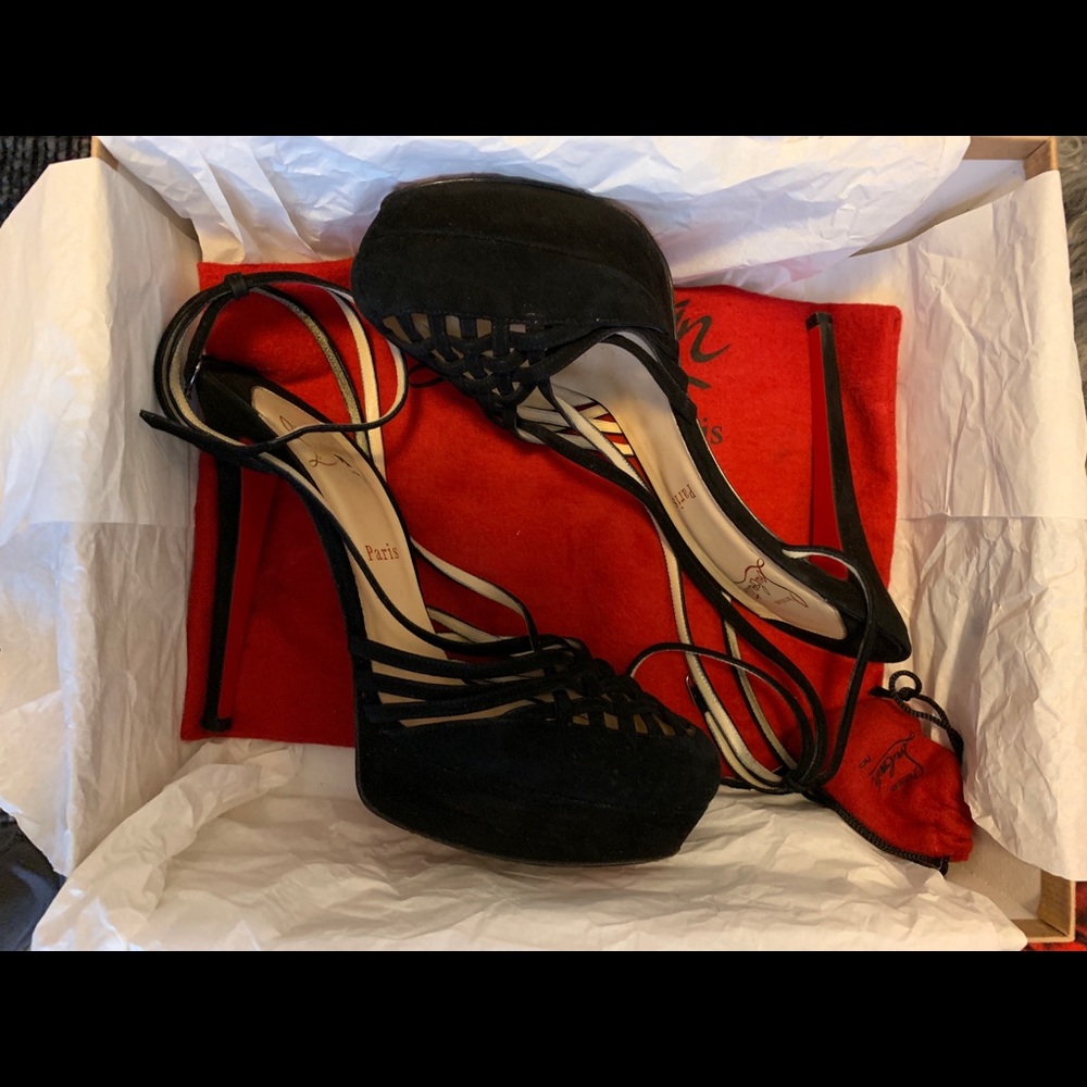 Christian Louboutin Tres Francaise 140 suede heels